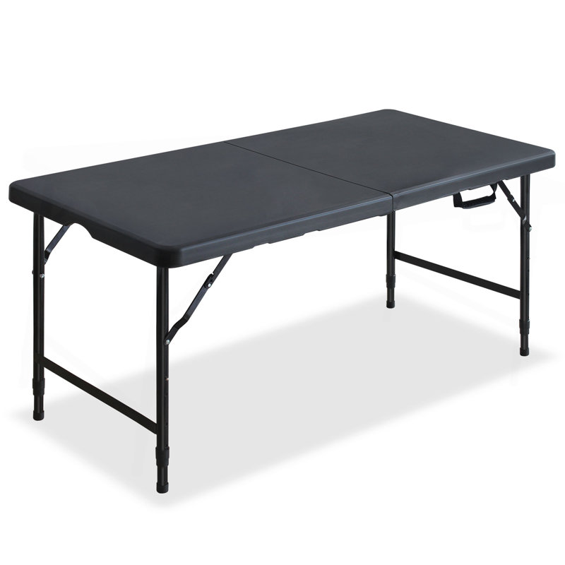 Table de fête de pique-nique pliante et multifonctionnelle noire 4 pi, 1 pièce par boîte