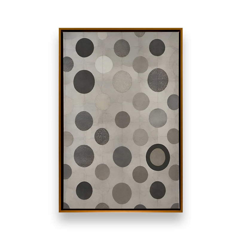 «Greyscale Halftone III» par Elena Ray, reproduction d'art, H 48 po x l 36 po, Doré