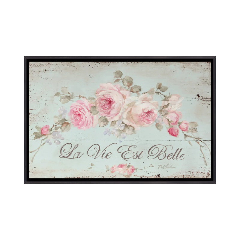«Life Is Beautiful» par Debi Coules - impression sur papier, H 18 po x l 26 po x p 1,5 po, Toile avec cadre noir patiné