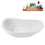 Baignoire autoportante 63 po blanc brillant avec drain interne Streamline