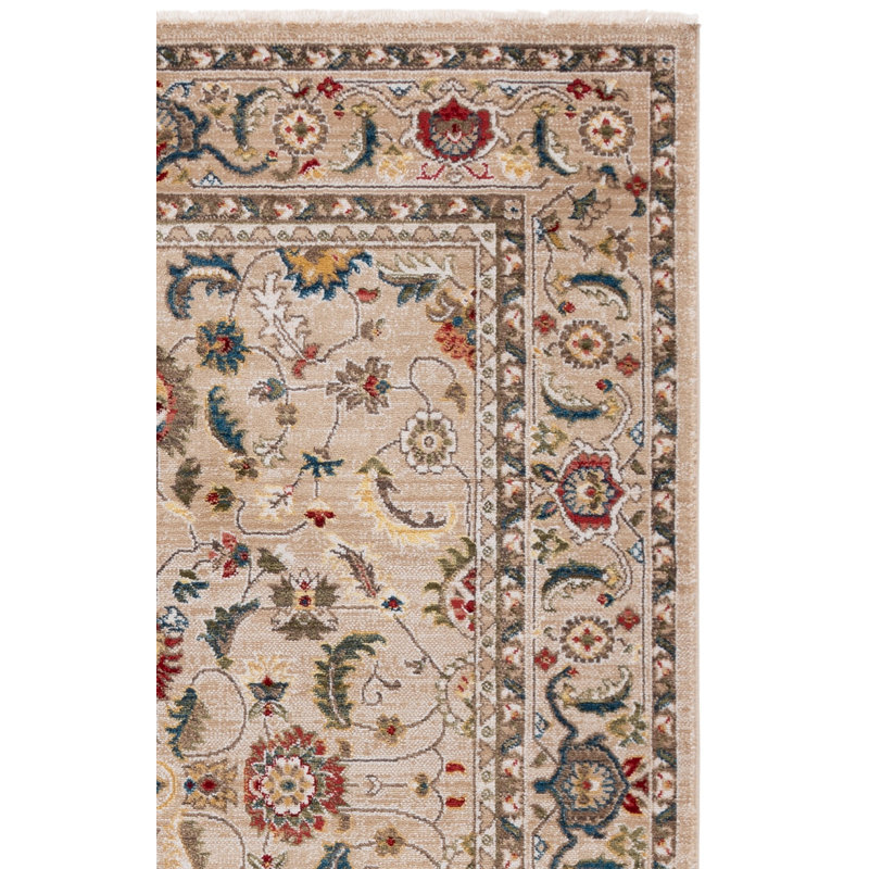 Tapis beige / multicolore tissé à plat en polypropylène Tristan par Ralph Lauren, Carré 6 pi 7 po