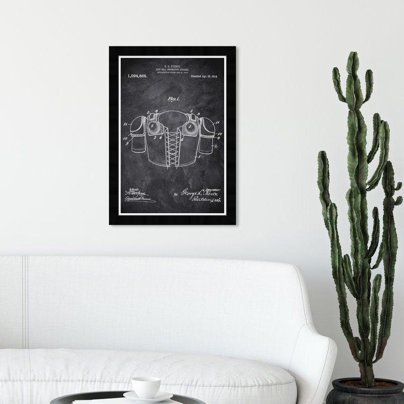 Football Football Apparel, tableau noir, reproduction d'art graphique sur papier
