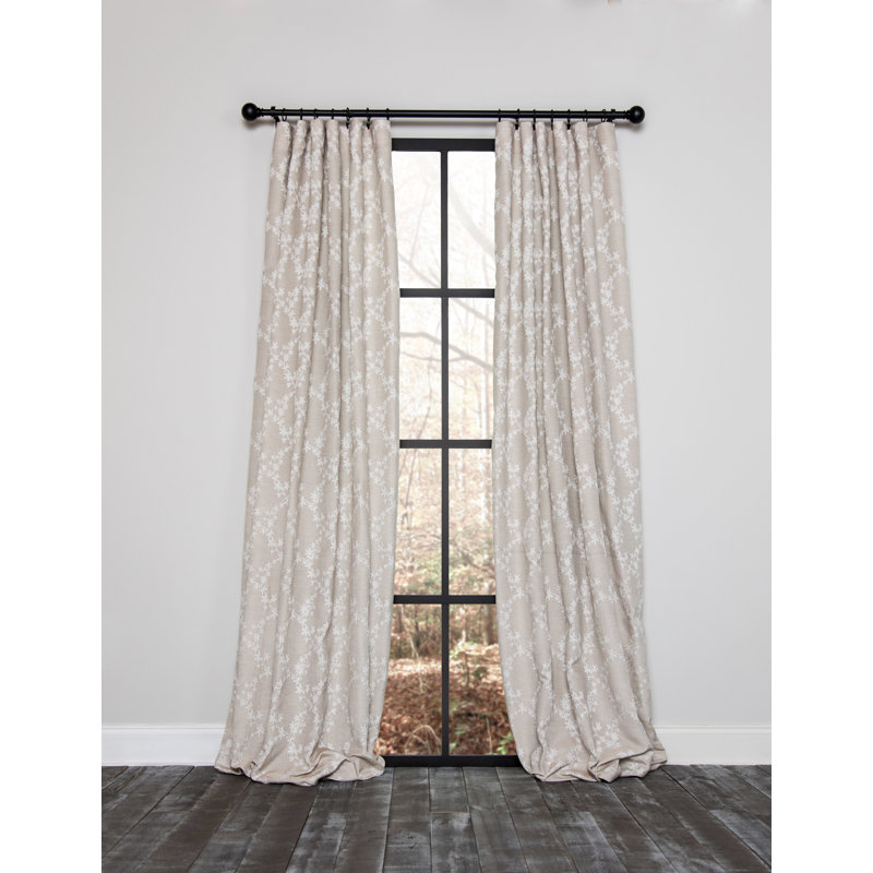 Thales Room Darkening Curtain Single Panel, 52" x 120", Beige