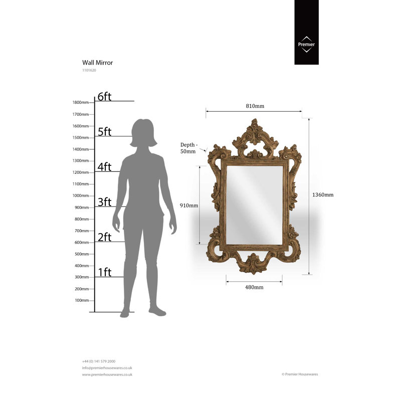 Coonrod Solid Wood Flat Wall Mirror
