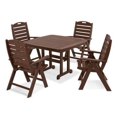 POLYWOOD Nautical Highback Chair 5-Piece Dining Set