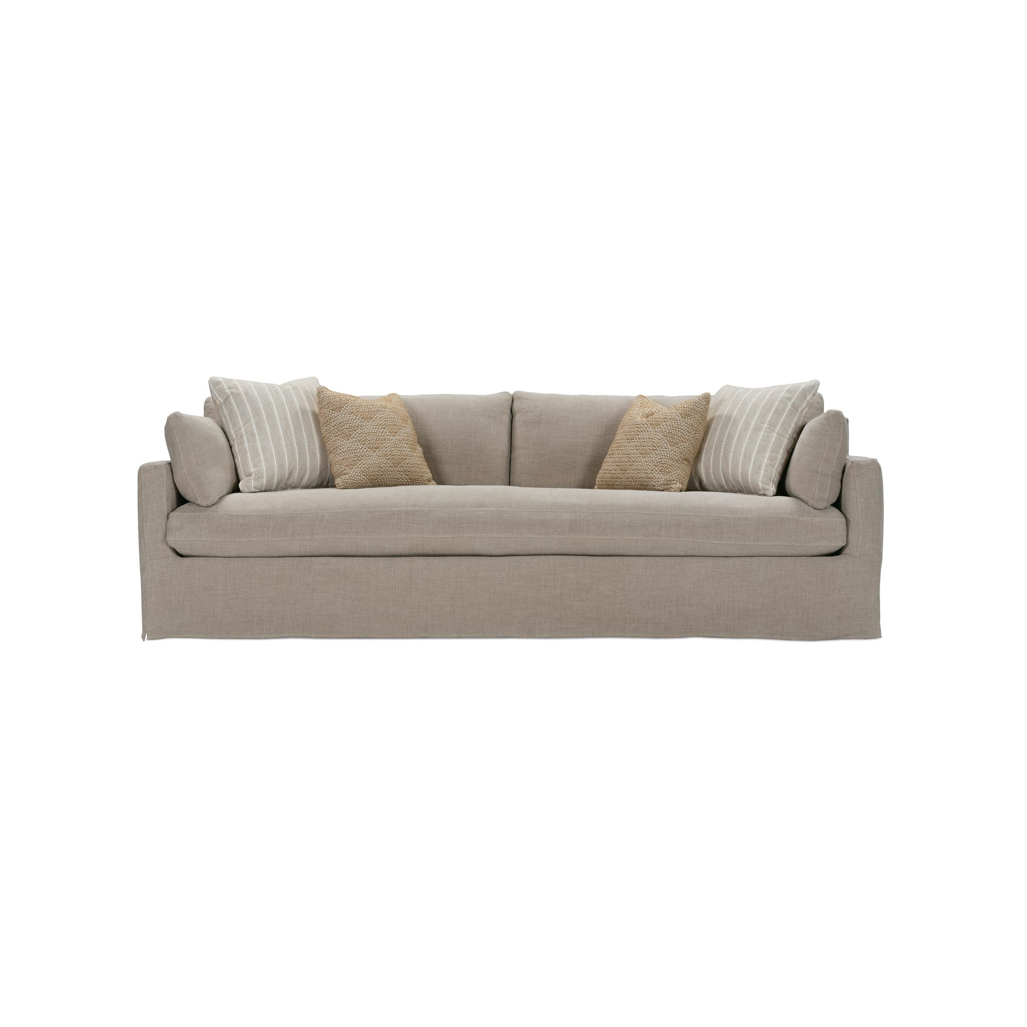 Sylvie Extra Long Sofa (Bench Cushion), 35" H x 100" W x 39" D, Malt Linen (13961-86)