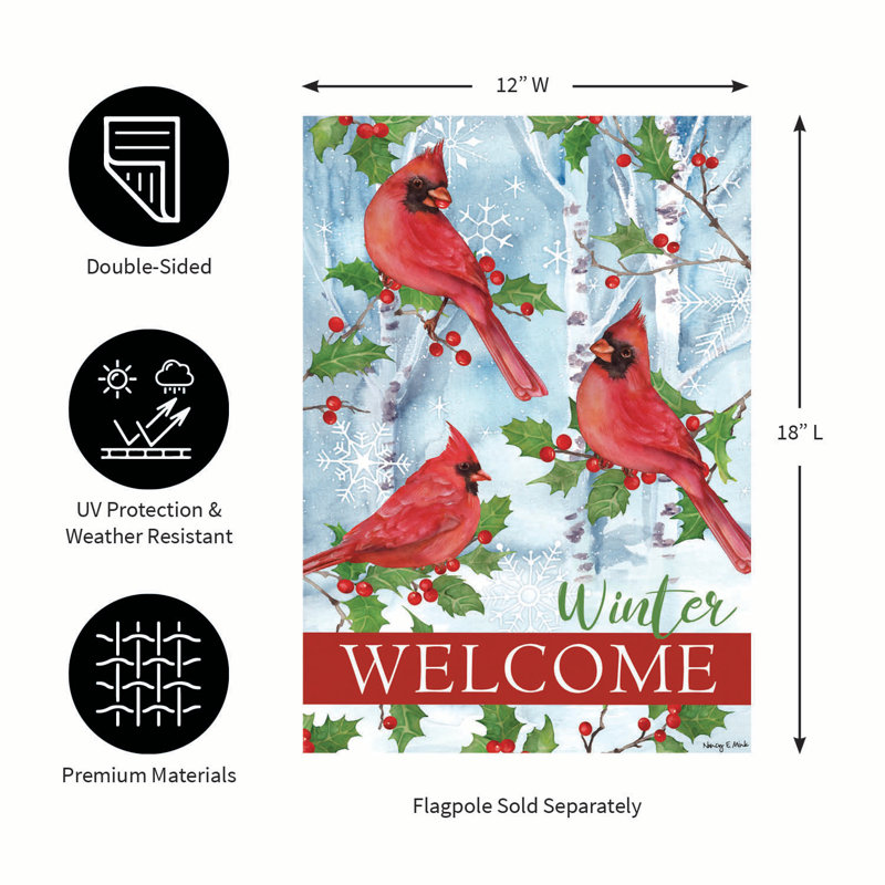 Winter Visit Garden Flag