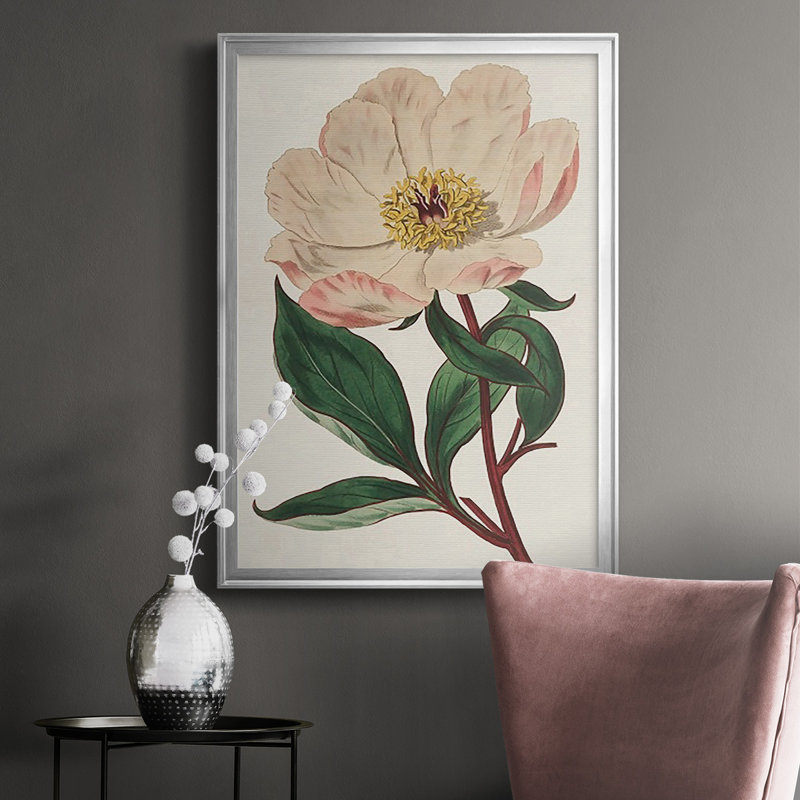 «Pink Floral Mix VII», reproduction encadrée sur papier, H 42,5 po x l 30,5 po x P 1 po, Argent