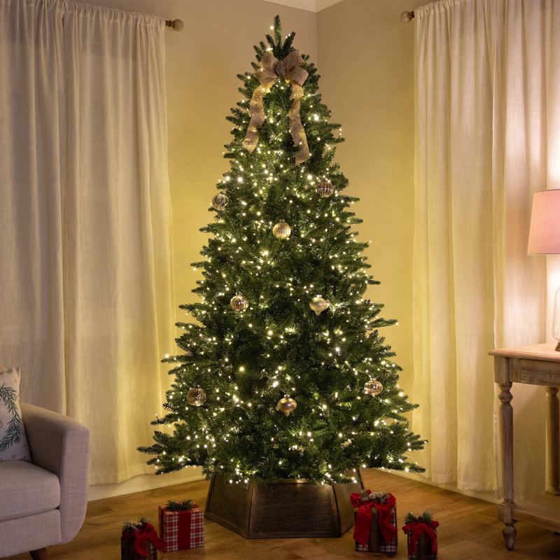 Une vraie touche? Arbre de Noël artificiel pin pré-éclairé Breckenridge IPT - DEL bicolore, 9'