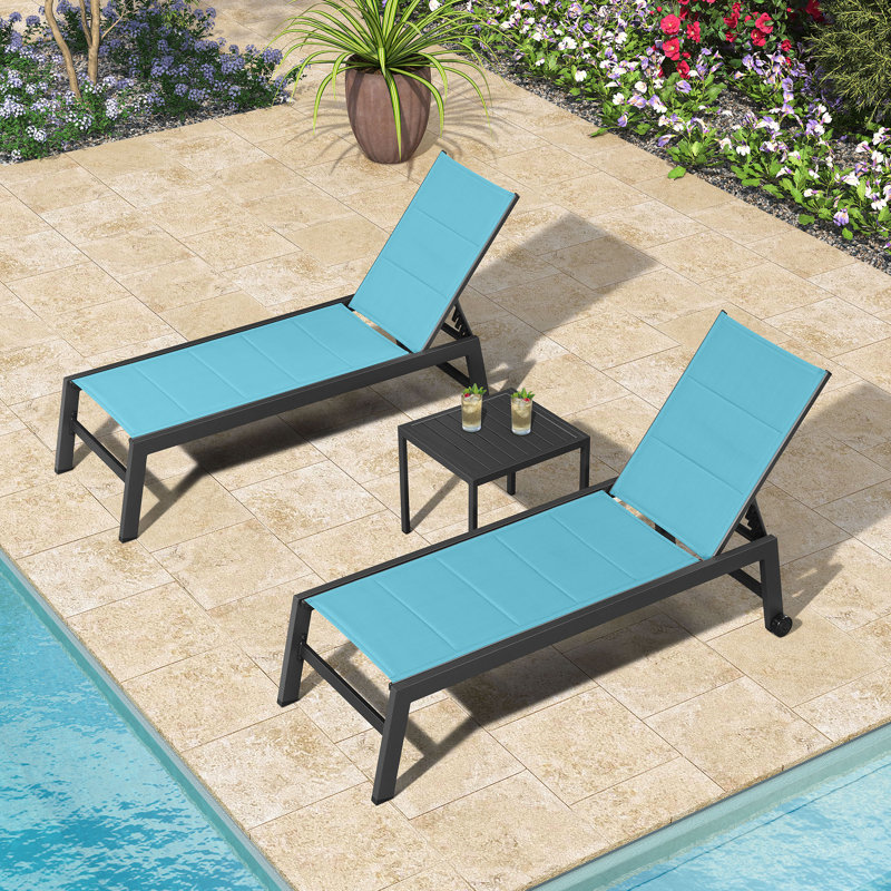 163cm Long Reclining Single Chaise, Blue