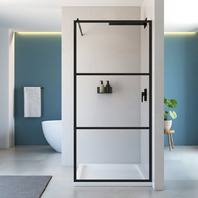 Douche à l'italienne avec panneaux réglables l 35,4 po x H 74,8 po Lofira