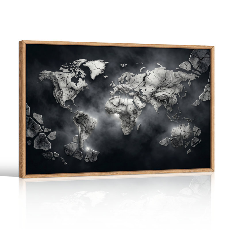 Ensemble de 1 tableau sur toile « Terre craquelée », 28"H x 40"W, Natural