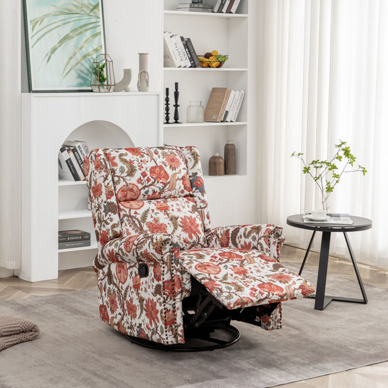 Quantico 92cm Wide Swivel Wing Chair Recliner, Red