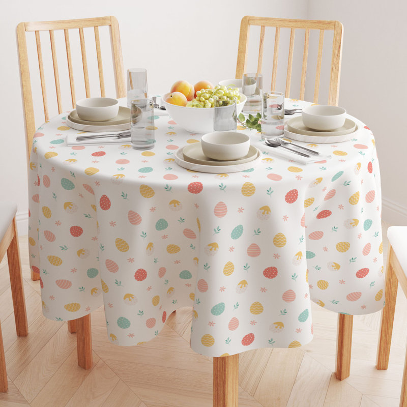 Round Cotton Twill Tablecloth