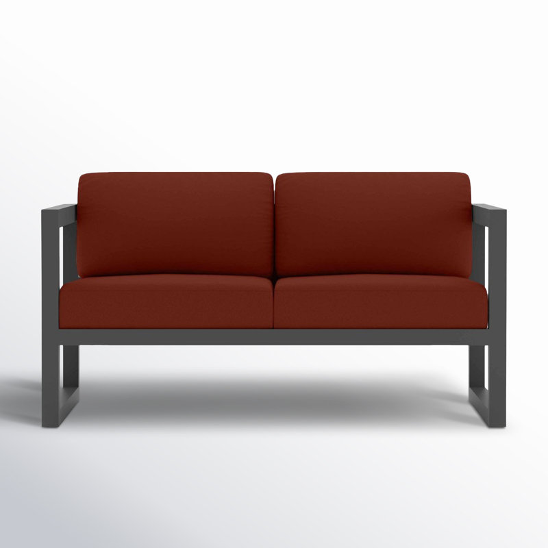 Avion Loveseat - Black, Canvas Henna Sunbrella® Canvas, Slate
