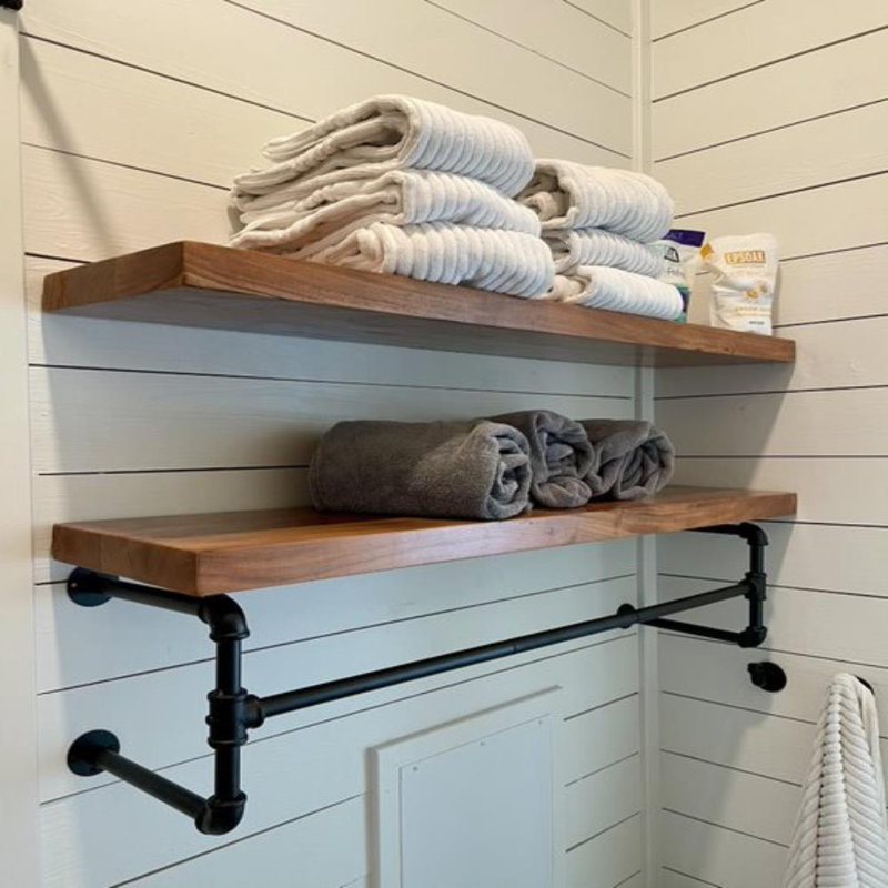 Fenderson Acacia Floating Shelf, 2" H x 36" W x 12" D
