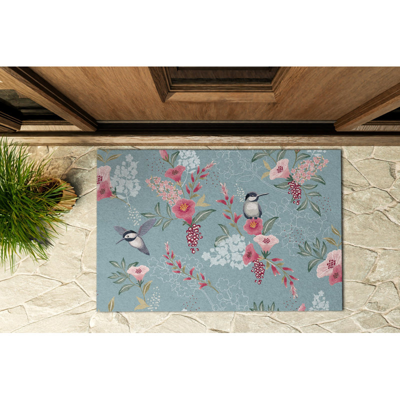 Non-Slip Floral Outdoor Doormat