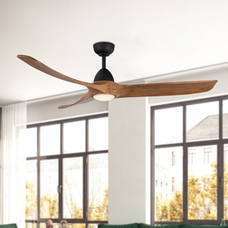 Baylor 60'' Ceiling Fan with LED Lights, Natural Oak