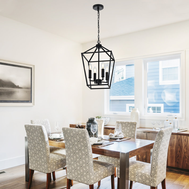 Hisato 4 - Light Dimmable Lantern Geometric Chandelier