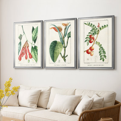 Turpin Tropical Botanicals I - Toile tendue avec châssis sur mesure - 3 pièces