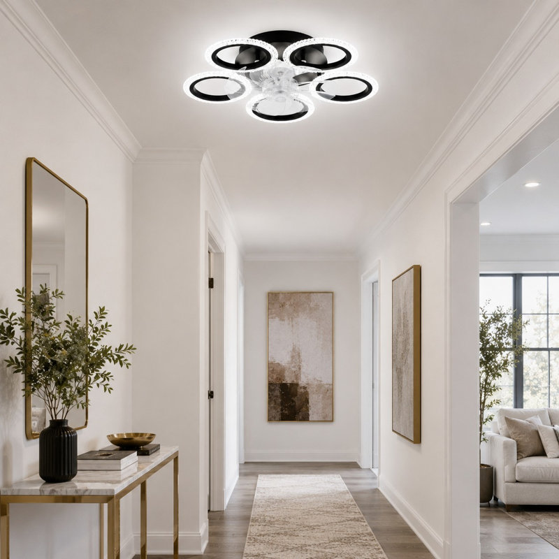 20" 8-Blade Reversible Dimmable LED Ceiling Fan With Remote Control And APP