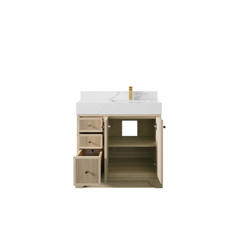 Manhattan X P 22 po Meuble-lavabo de salle de bain D, Calacatta Laza