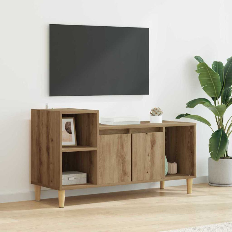 Unfinished TV Stand, 55cm H x 100cm L x 35cm W, Artisan Oak