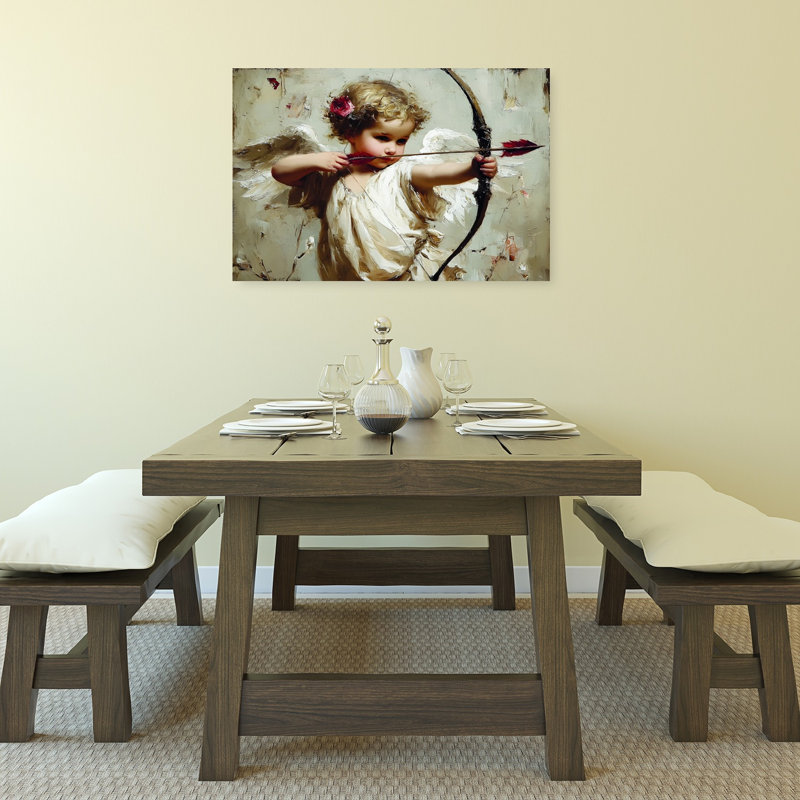 Cupid'S Aim Vintage Abstract Wall Art Print 1 Piece Wrapped Canvas Wall Art, 60.96cm H x 91.44cm W