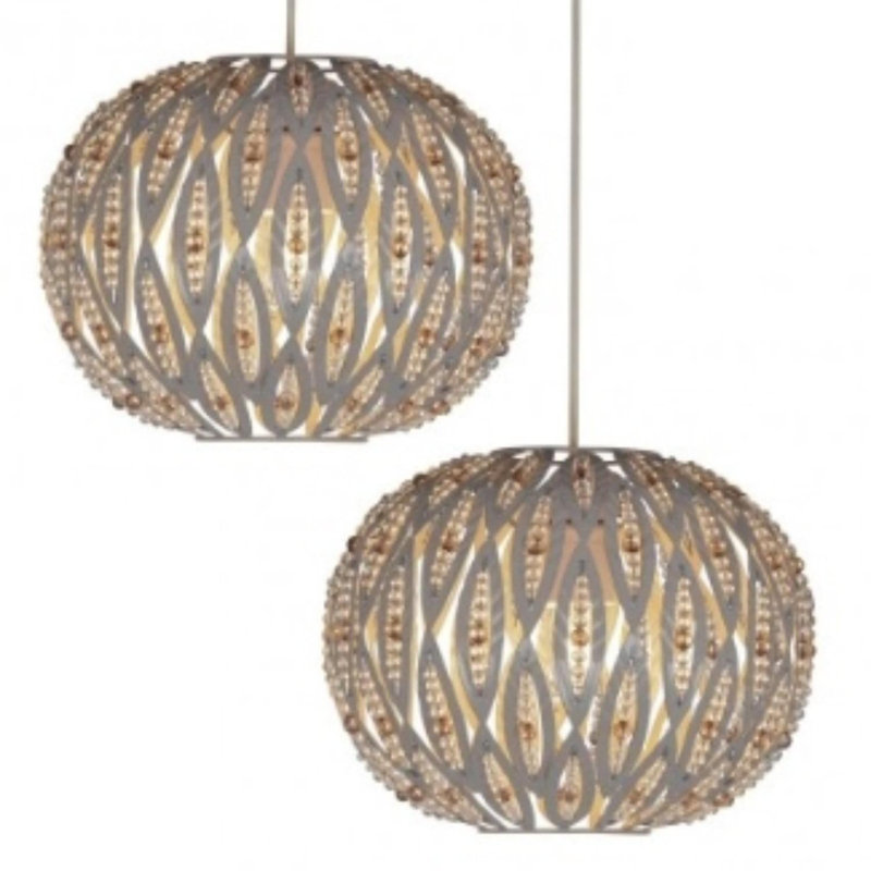 21cm H Metal Pendant Shade in Taupe
