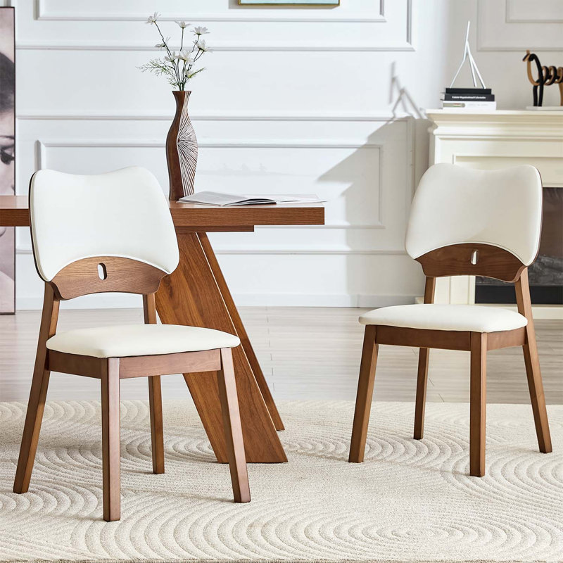 Chaise d'appoint en bois avec dossier blanc évidé pour une assise confortable, Blanc
