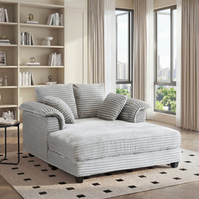 Upholstered Corduroy Lounge Sofa