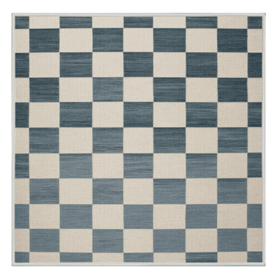 Machine Washable Checkered Beige Area Rug