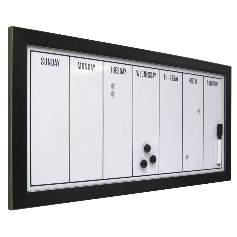 Tableau d’effacement magnétique calendrier hebdomadaire