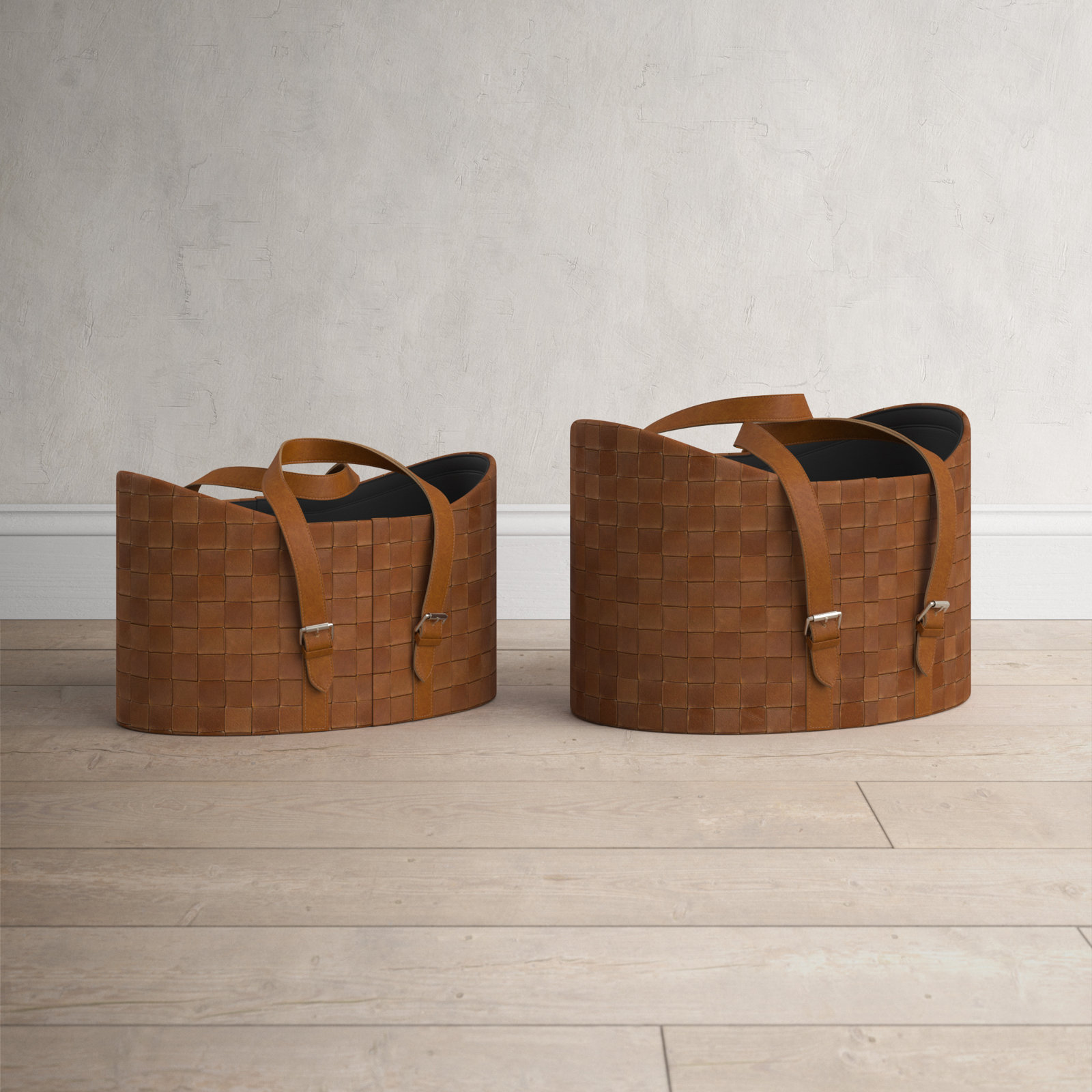 Handmade Decorative Basket - Set of 2, Brown