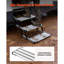 Escalier pour véhicule récréatif, 3 marches, capacité de charge de 440 lb, escalier rétractable pour véhicule récréatif manuel, escalier de camping télescopique en alliage d'aluminium, escalier d'entrée antidérapant à structure en acier pour roulotte de camping-car