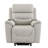 Light Gray Silicone Synthetic Leather Power Motion Recliner With Lift, Heating & Massage Chair