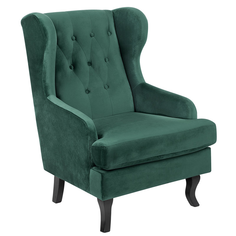 Mccormack Upholstered Wingback Chair, Green