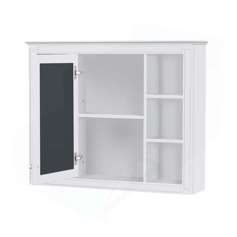 Armoire de salle de bain murale polyvalente avec plusieurs tablettes et un design élégant