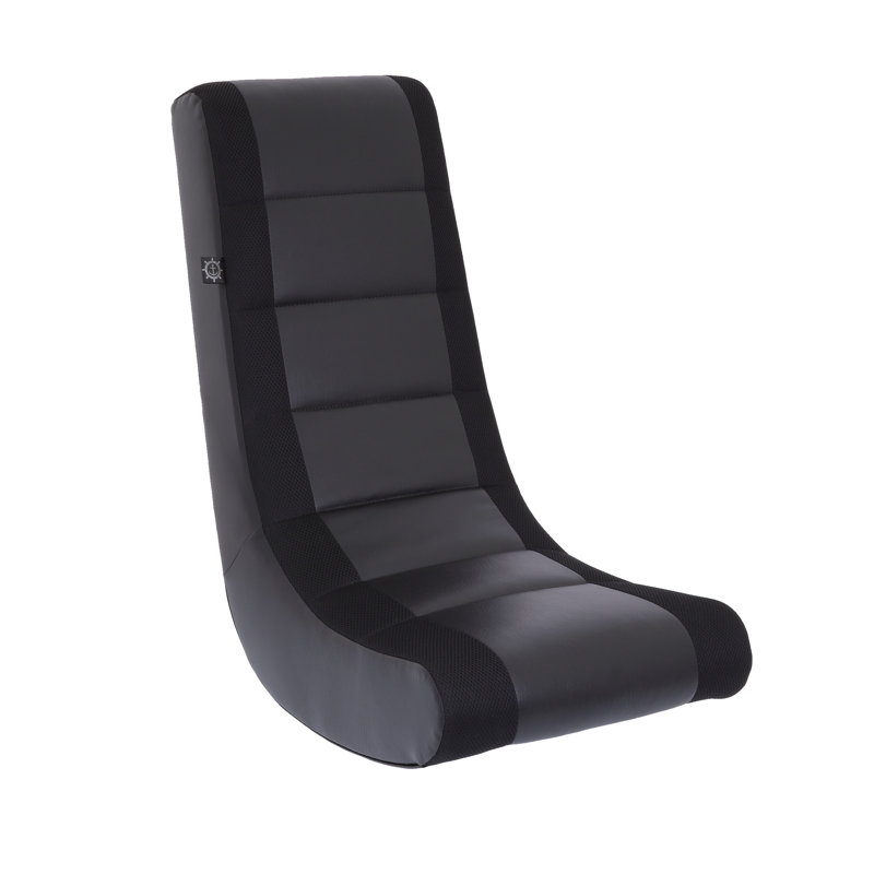 Inbox Zero Neal Rocker Game Chair, Black with Black Stripe