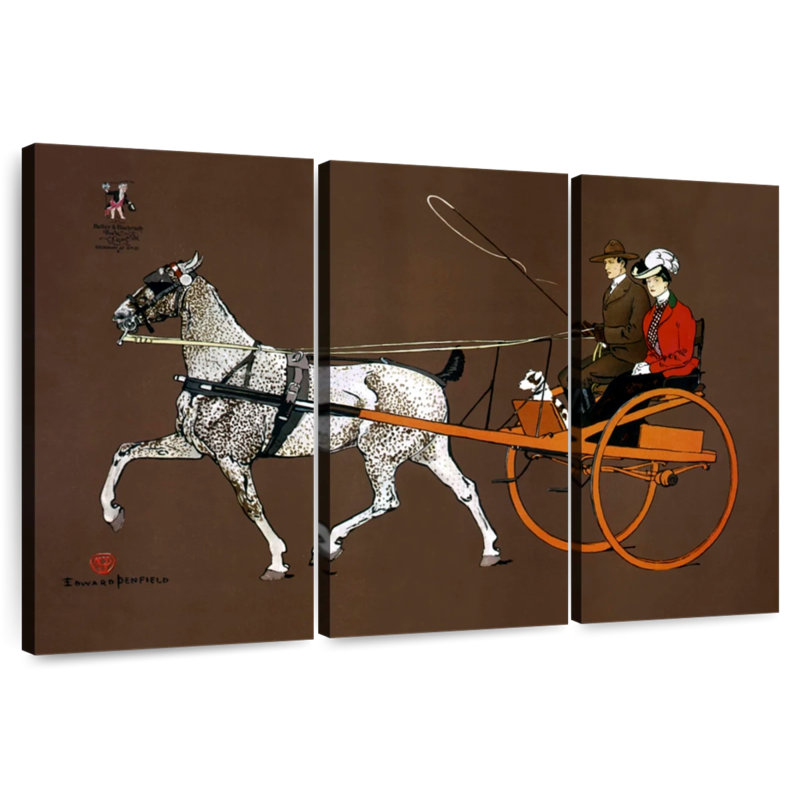 Couple Mehar dans un chariot brisant, H 24 po x l 38 po