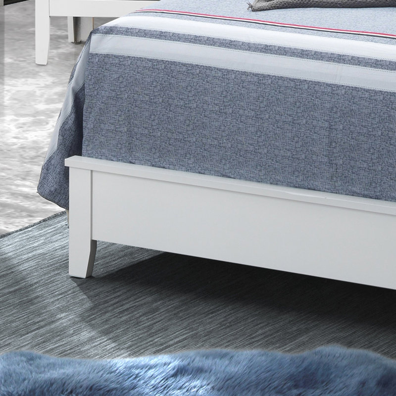 Lit double blanc pour espaces de vie modernes Decor - l 59 po x H 52 po x P 80 po à des fins décoratives