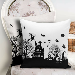 Housses de coussin d'Halloween - Décoration de salle à manger ou de salon des Fêtes (Ensemble de 2)