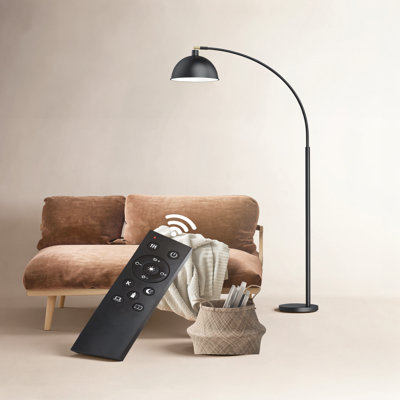 Emersynn 78.7'' Arched/Arc Floor Lamp with Remote Control, LED Bulb Included, and Metal Shade