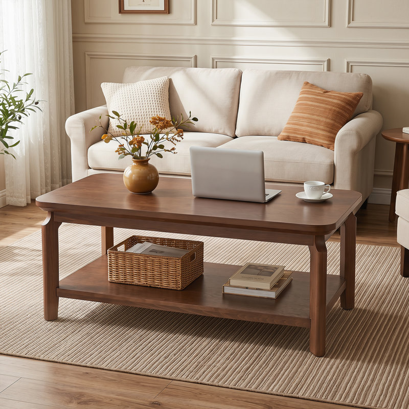 Table basse 47 pouces, table de bout rectangulaire Mid-Century moderne