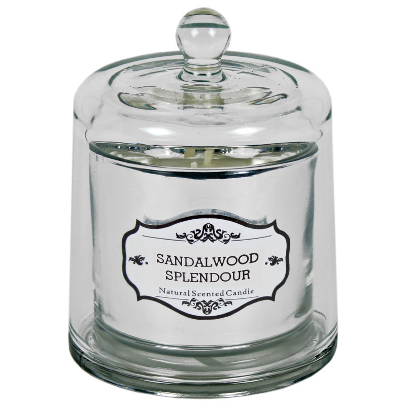 Sandalwood Splendour Scented Jar Candle with Glass Holder, 14.5" H x 10.5" W x 10.5" D