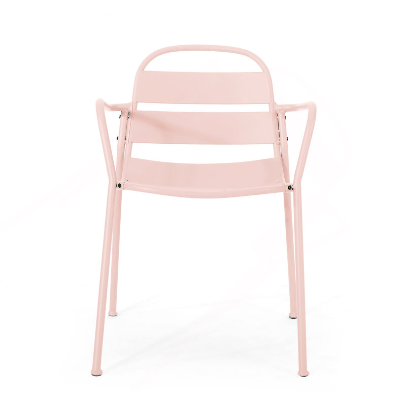 Ensemble de mobilier de patio, une table avec deux chaises, Rose clair