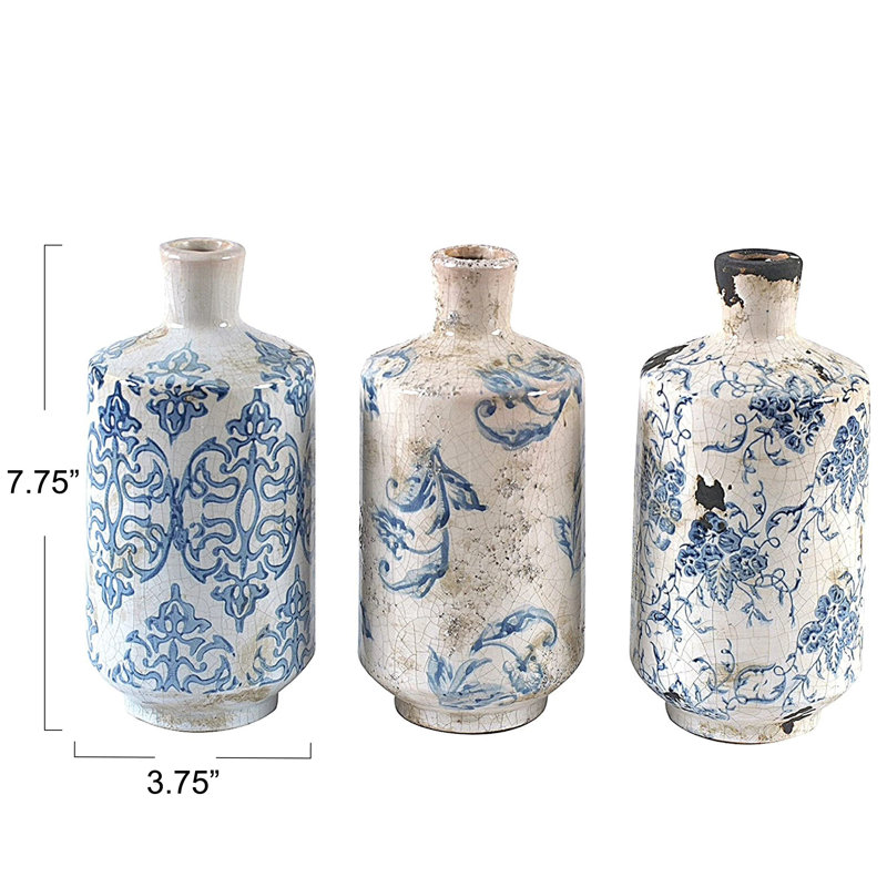 Clarkedale Various Decorative Terracotta Vases with Patterned Finish