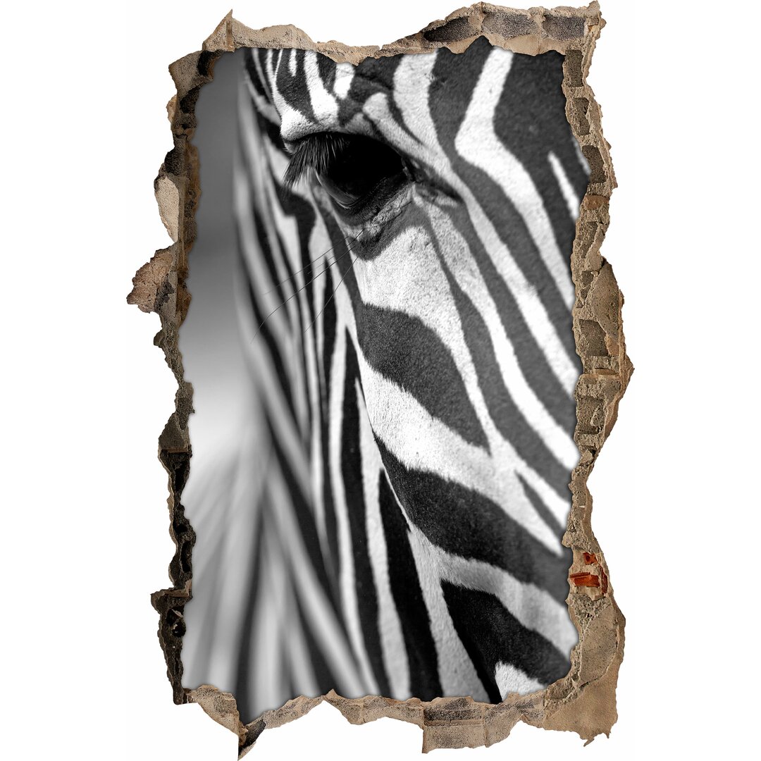 Wandtattoo Elegante Nahaufnahme eines Zebras