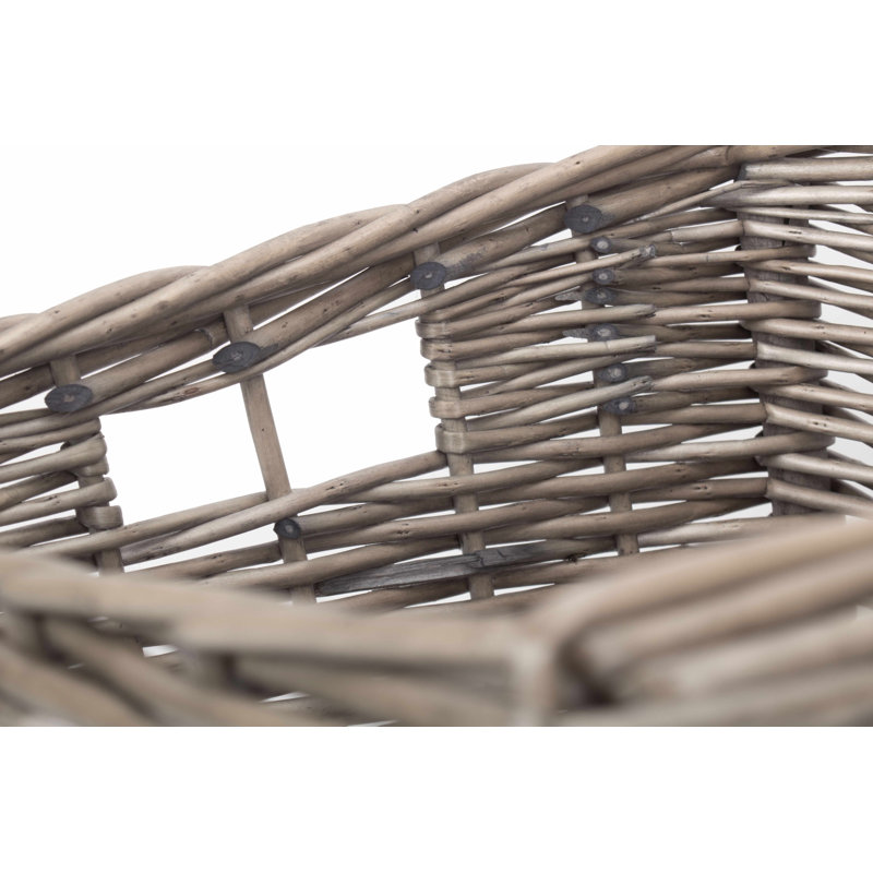 Wicker Square Storage Basket, 20cm H x 28cm W x 28cm D