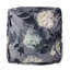 Grand pouf carré, imprimé floral sur fond gris
